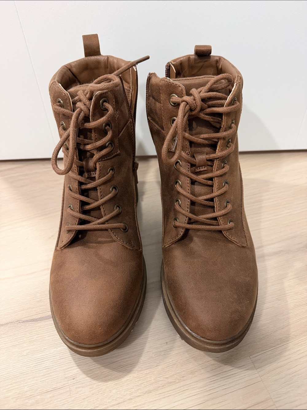 Brown Lace-Up Women's Boots
